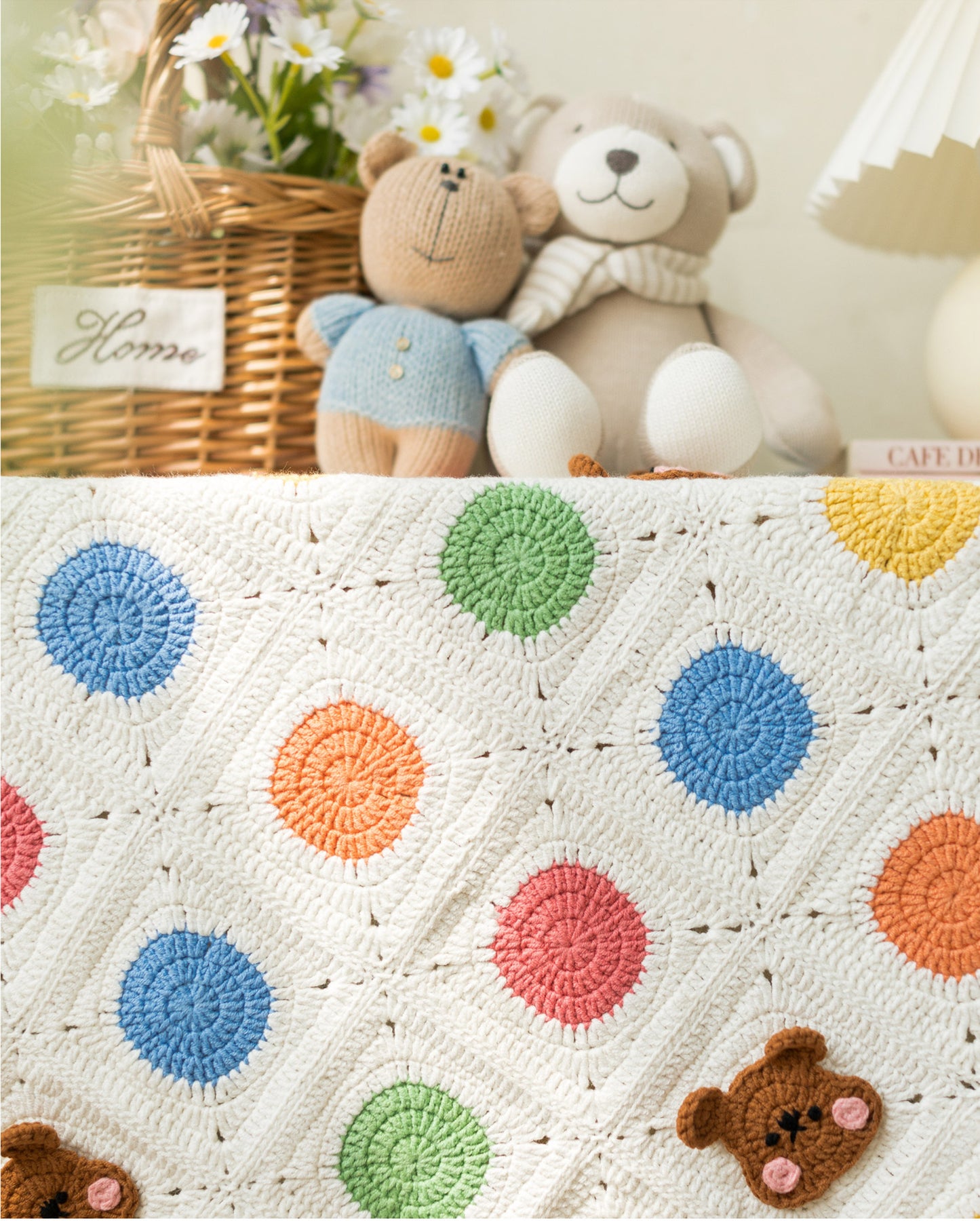 Polka Dot Bear Blanket Crochet Pattern
