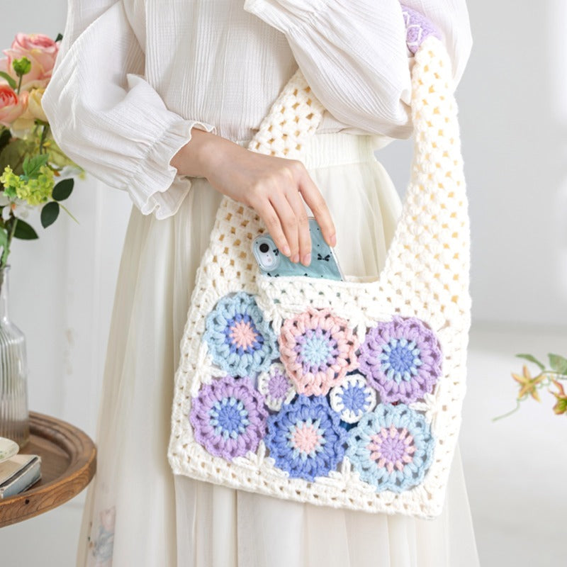 Spring Ripple Patchwork Bag Crochet Yarn Kit