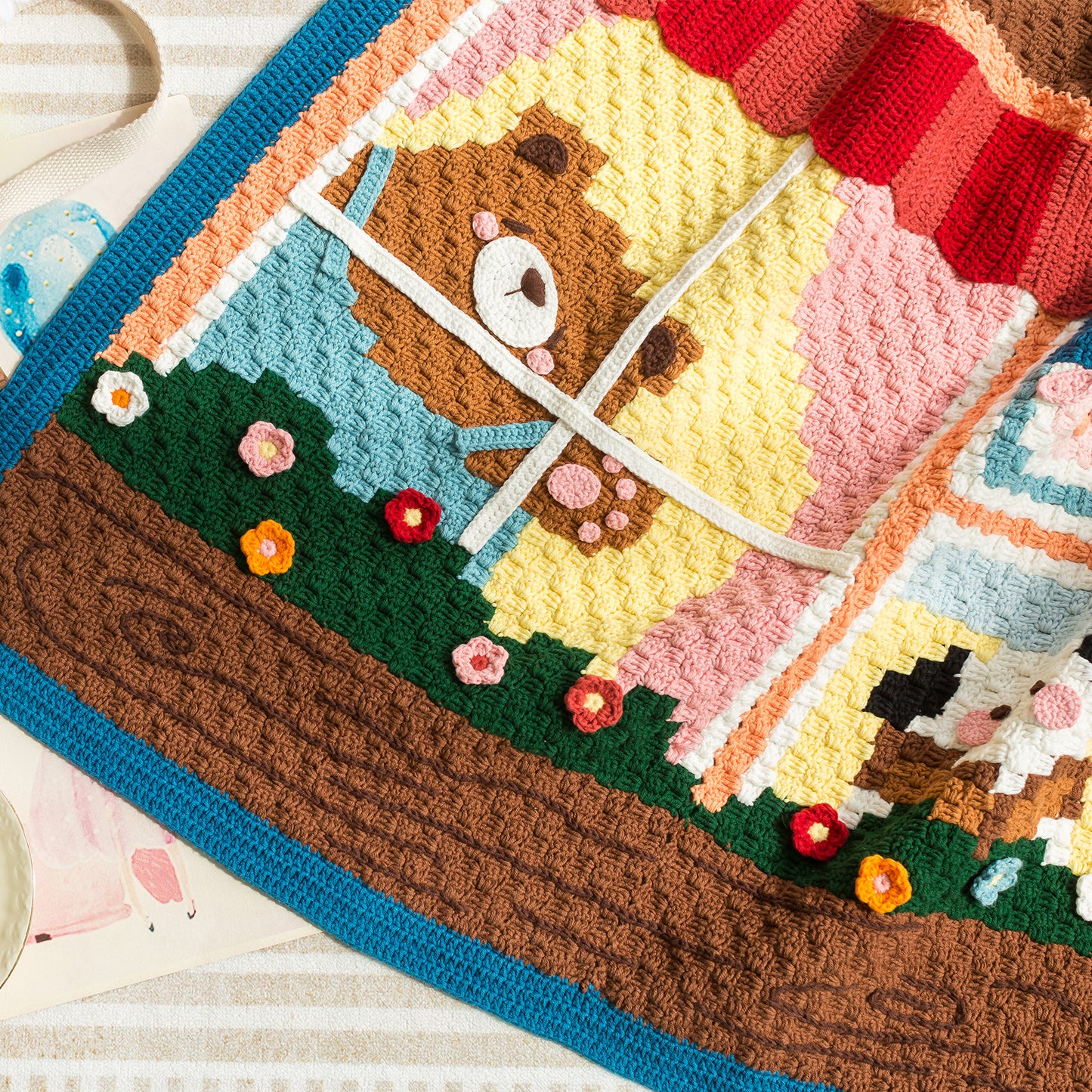 Animal Home Blanket Crochet Yarn Kit | Susan's Family