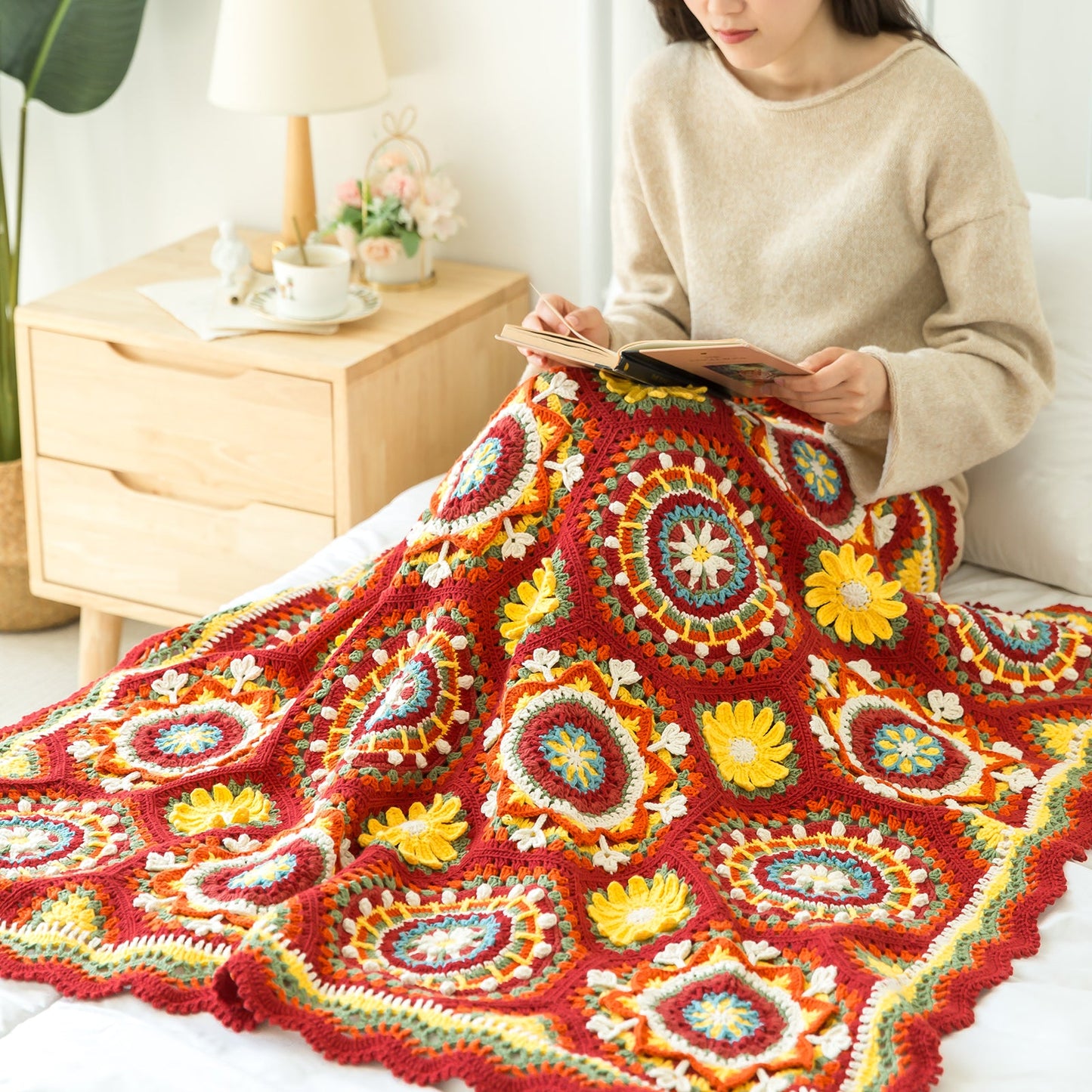 Ravenna Patchwork Blanket Crochet Yarn Kit | Susan's Family Crochet Yarn Kit Byzantinism Style