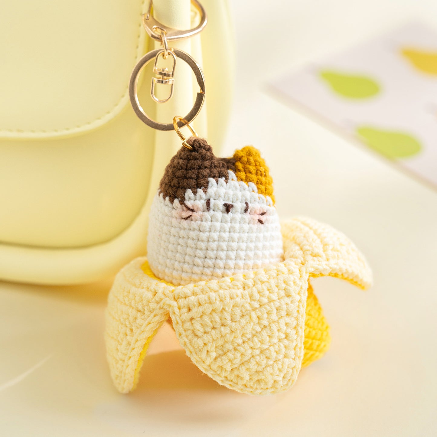 Crooked Head Banana Cat Crochet Yarn Kit | Susan's Family