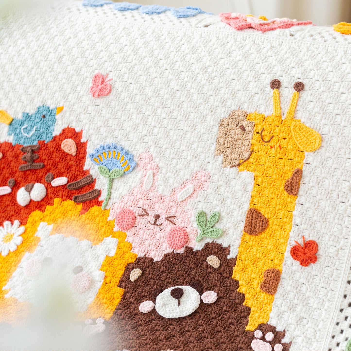 Animal Garden Blanket Crochet Yarn Kit | Susan's Family