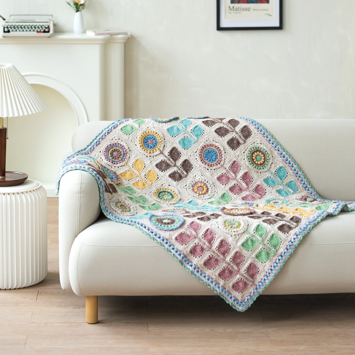 Navia Flower Blanket Crochet Yarn Kit | Susan's Family Crochet Kit, Scandinavian floral blanket