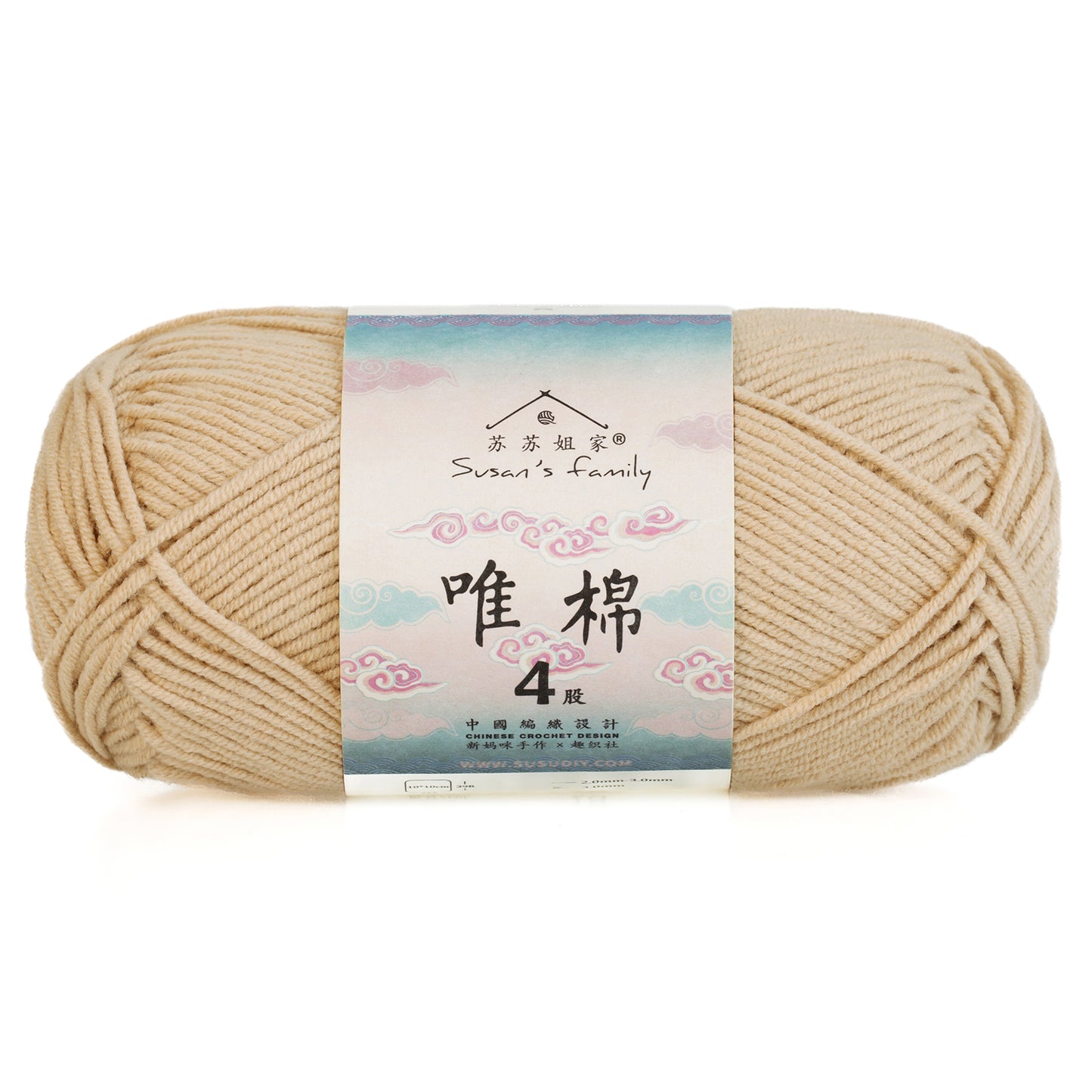 Combed Cotton 4 ply 1 pack- 60 Cotton 40 Acrylic Yarn | Susan's Family