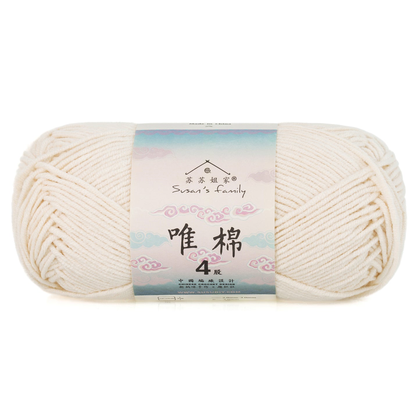 Combed Cotton 4 ply 1 pack- 60 Cotton 40 Acrylic Yarn | Susan's Family