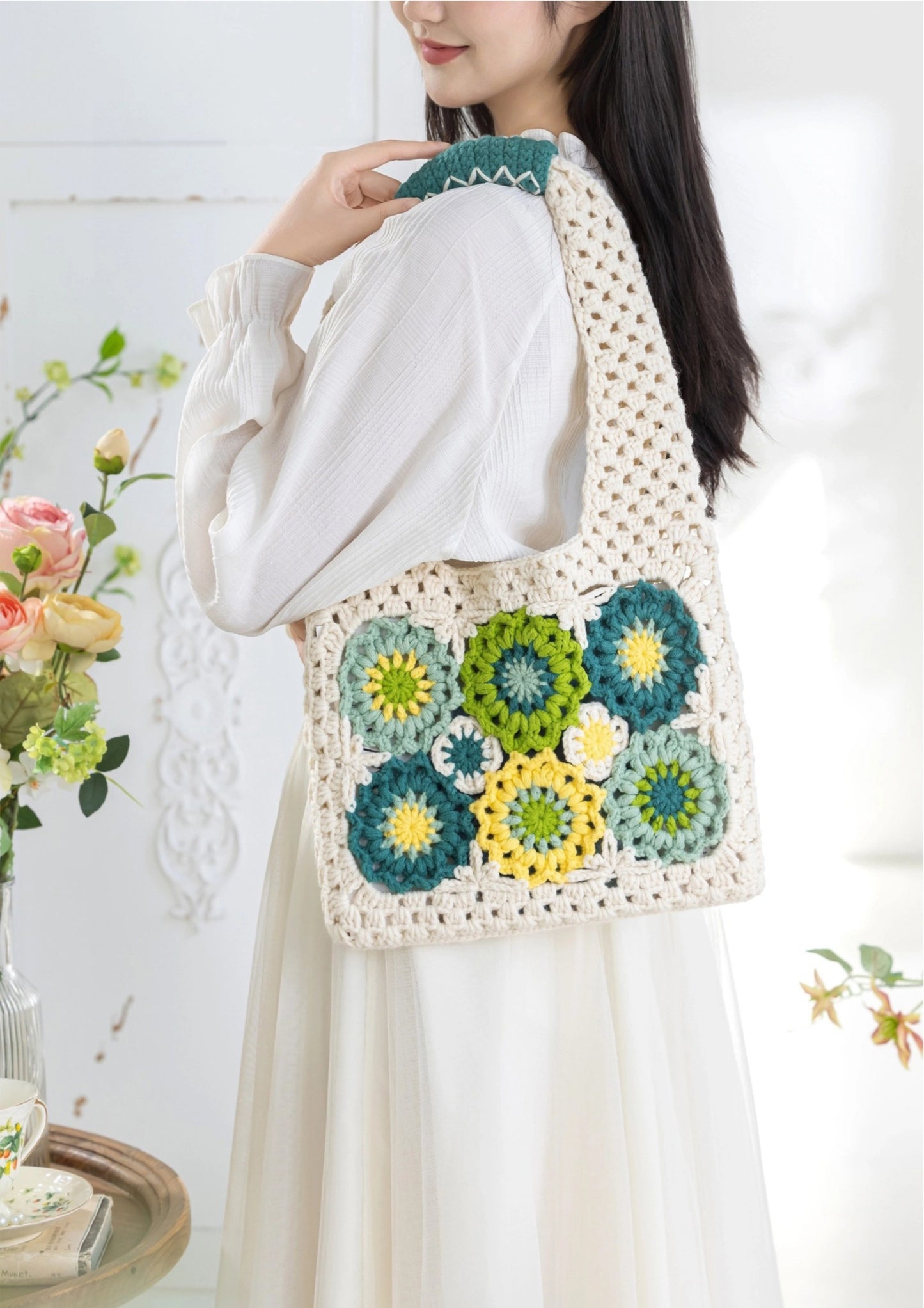 Spring Ripple Patchwork Bag Crochet Yarn Kit
