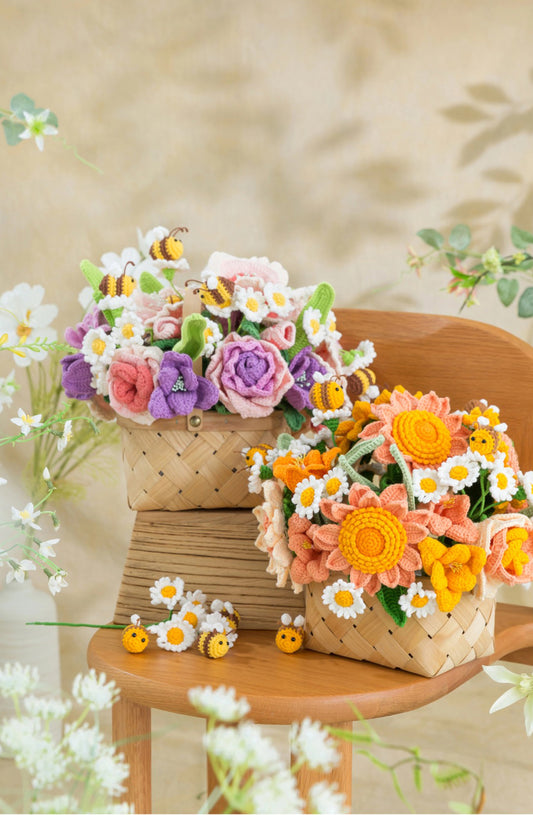 Courtyard Small Flower Basket Crochet Yarn Kit