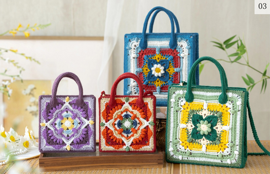 Furong Patchwork Handbag Crochet Yarn Kit | Chinese Aesthetics Series | Susan's Family