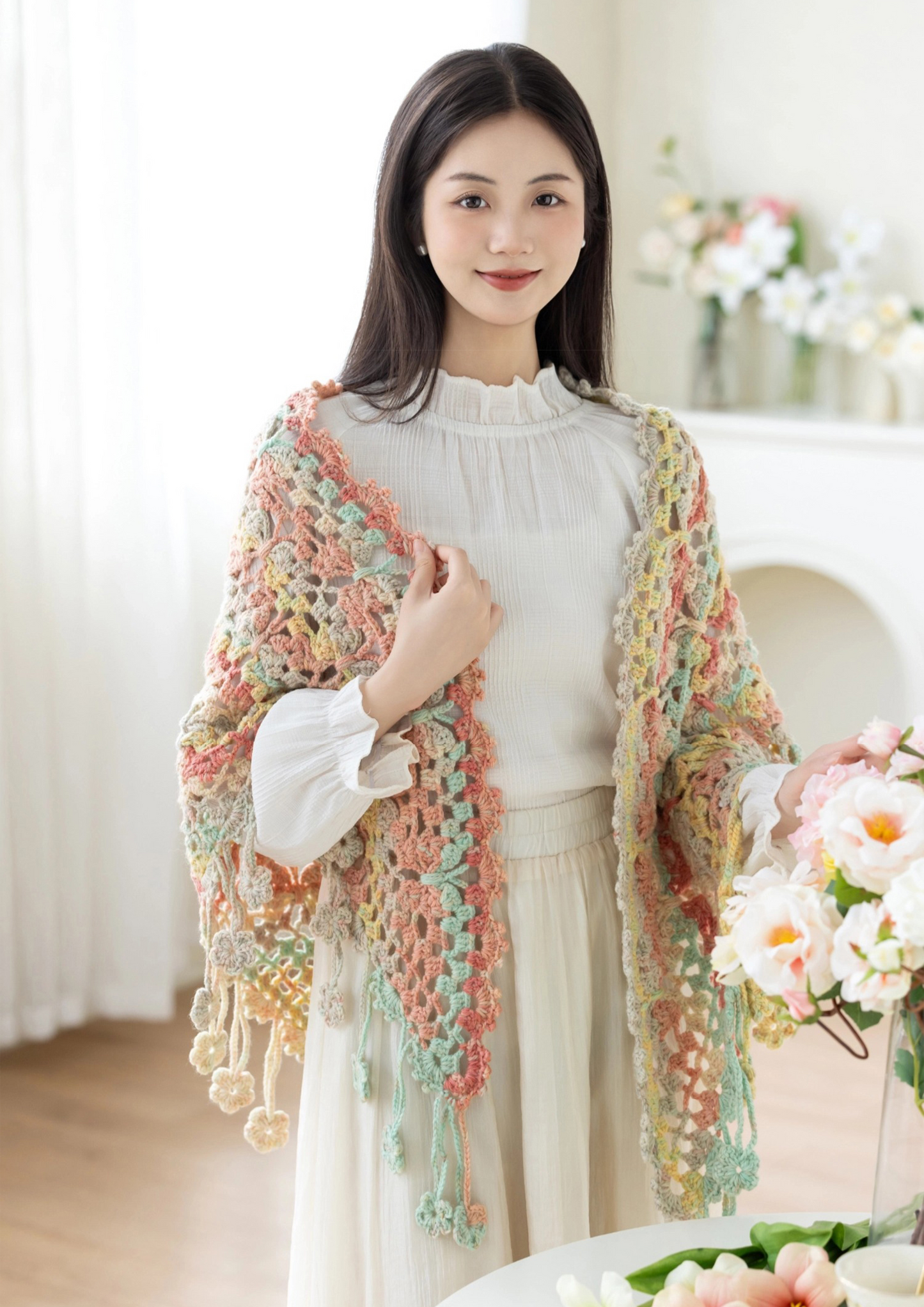 Yuehe Shawl Crochet Yarn Kit | Secret Garden Series | Susan's Family