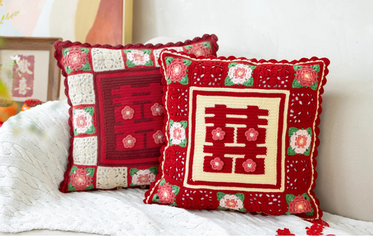 Xǐ Cushion Cover Crochet Yarn Kit | Chinese Aesthetics Series | Susan's Family