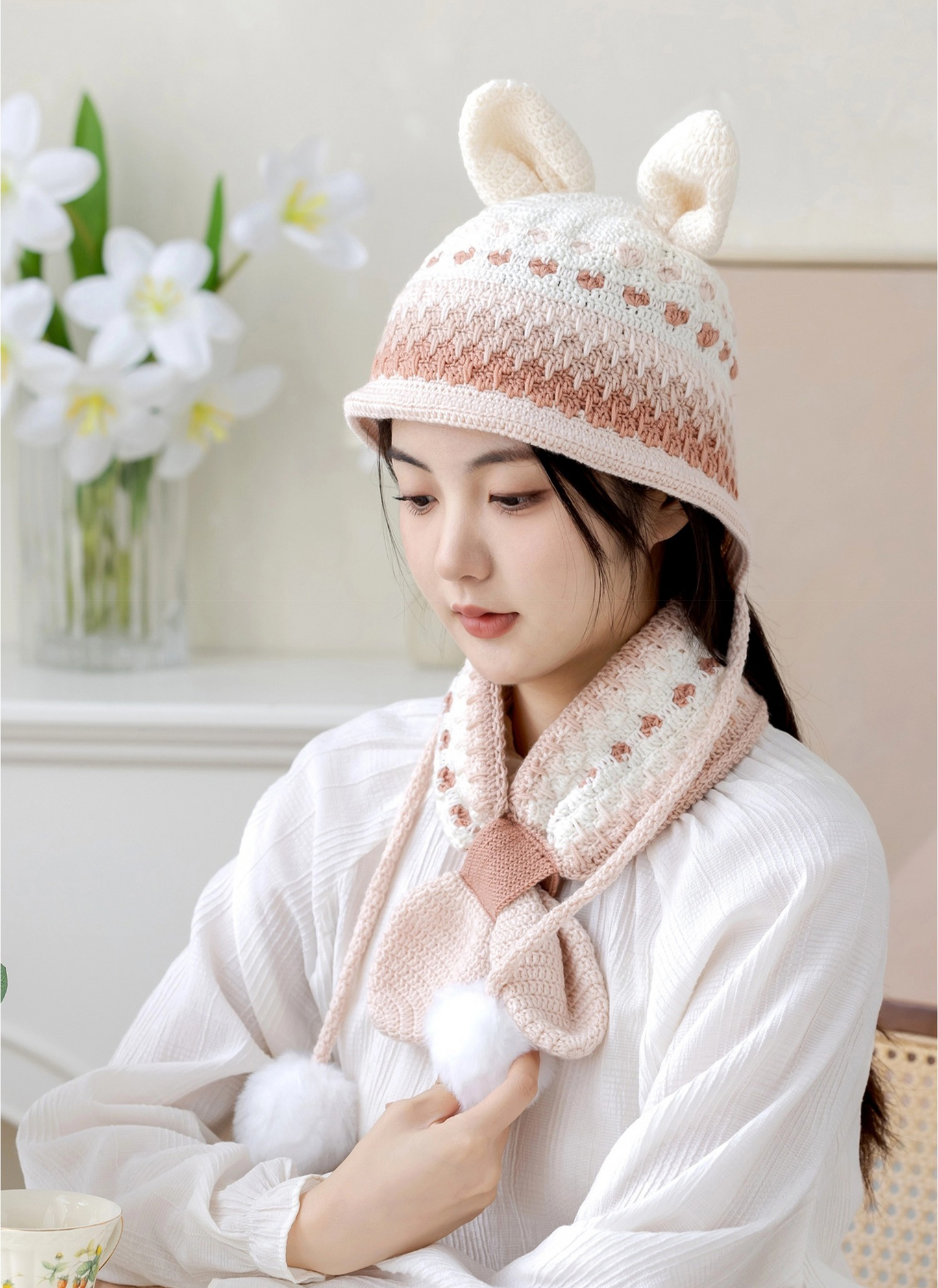 Bunny Ear Hat Set Crochet Digital Pattern