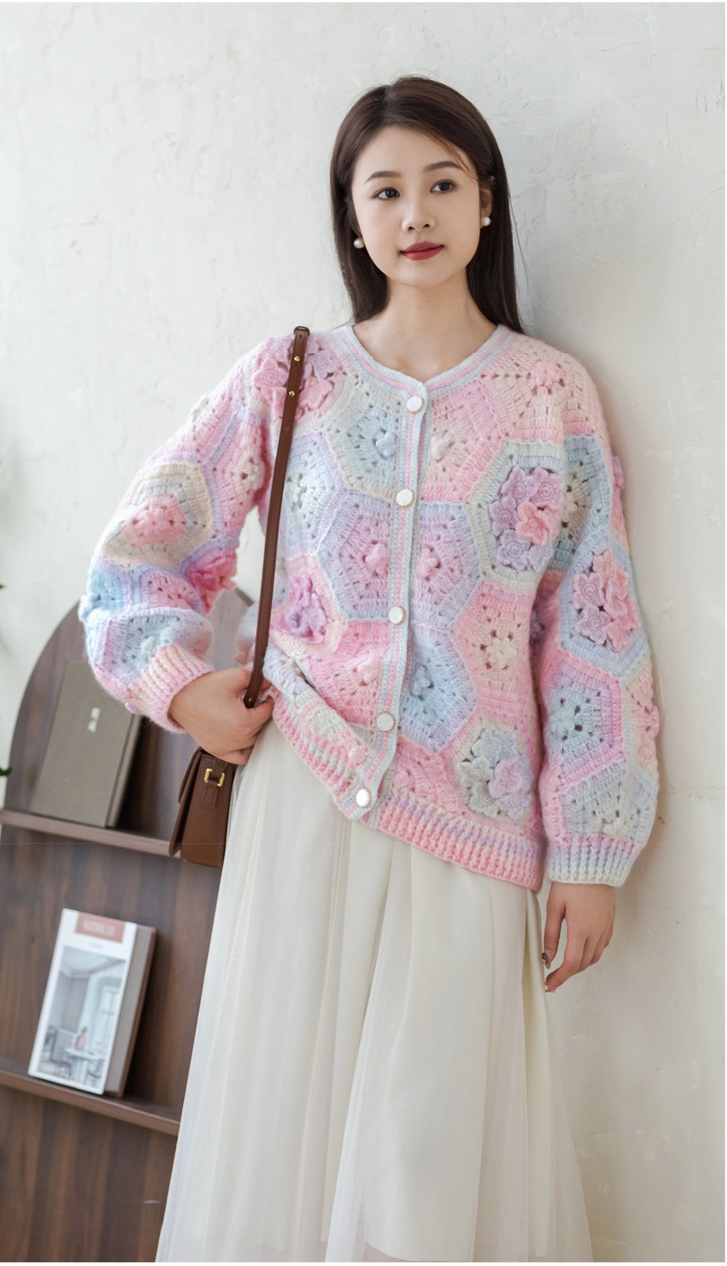 Dawn Blossom Cardigan Crochet Yarn Kit | Herbal Chronicle Series | Susan's Family