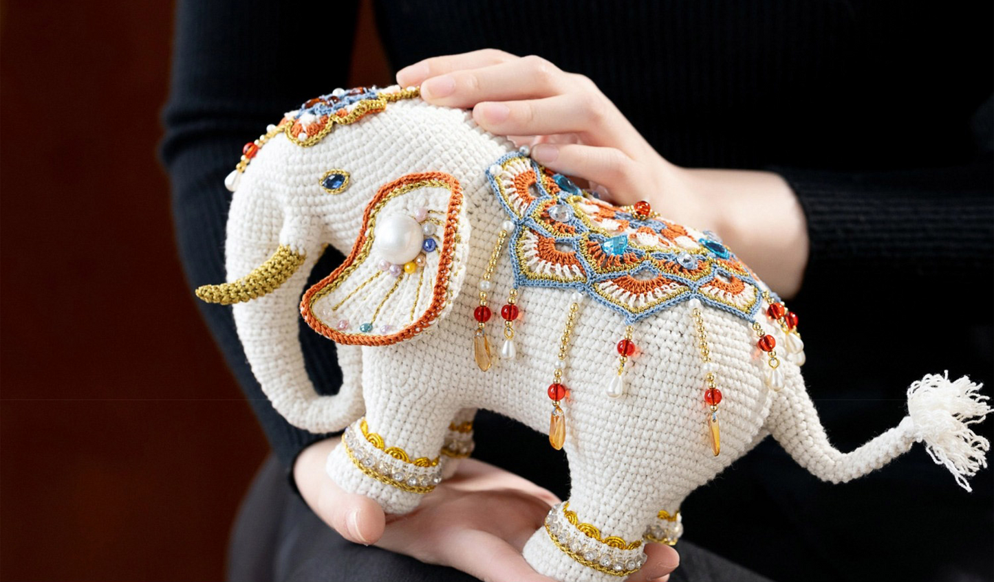 Prosperity Majestic Elephant Crochet Yarn Kit | Chinese Aesthetics Series | Susan's Family