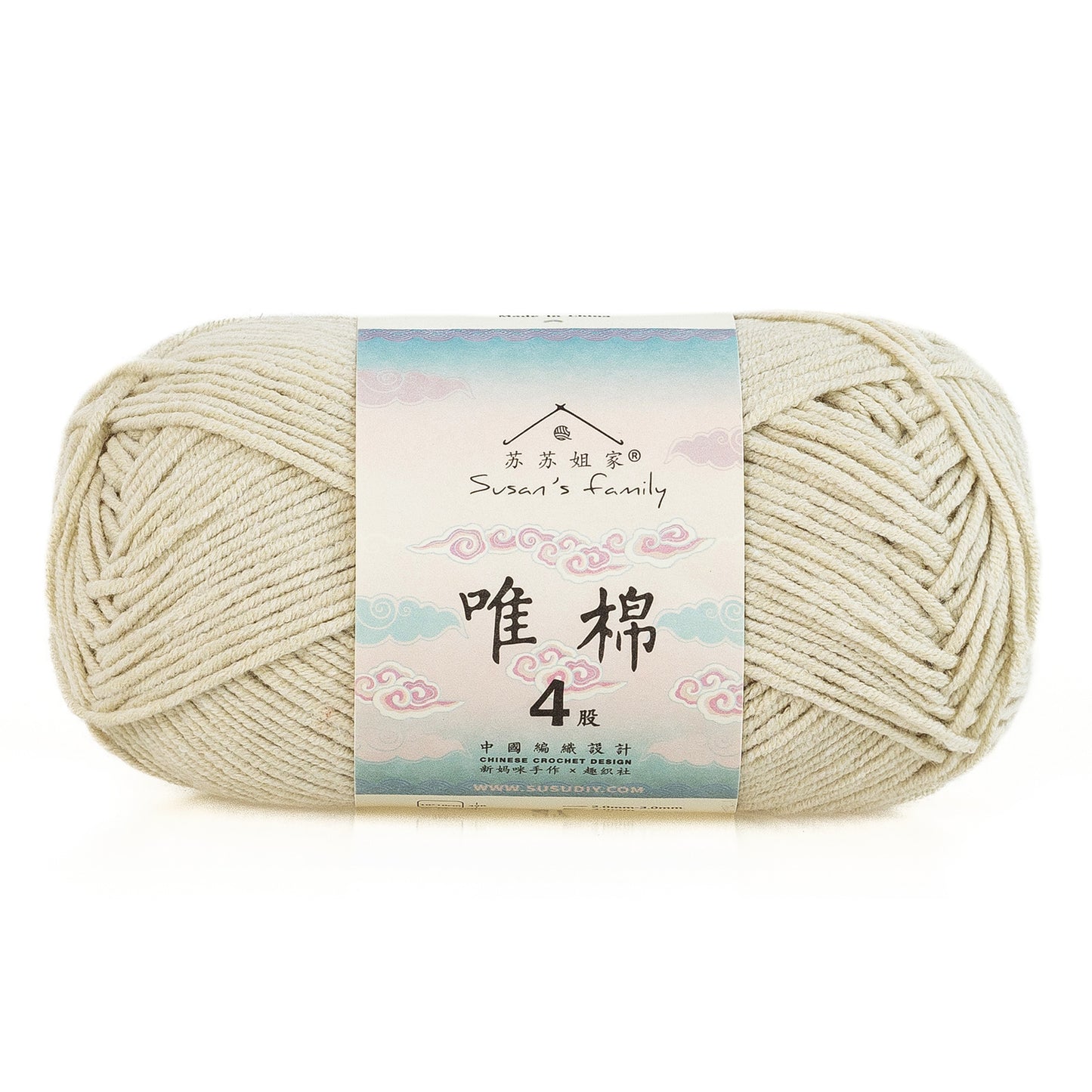 Combed Cotton 4 ply 1 pack- 60 Cotton 40 Acrylic Yarn | Susan's Family