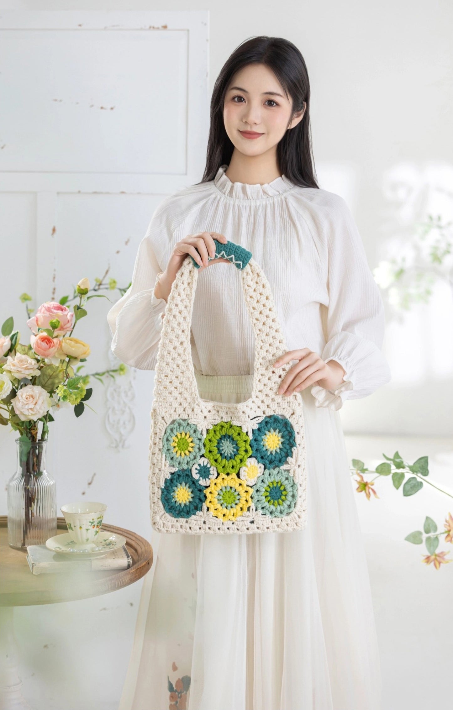 Spring Ripple Patchwork Bag Crochet Yarn Kit