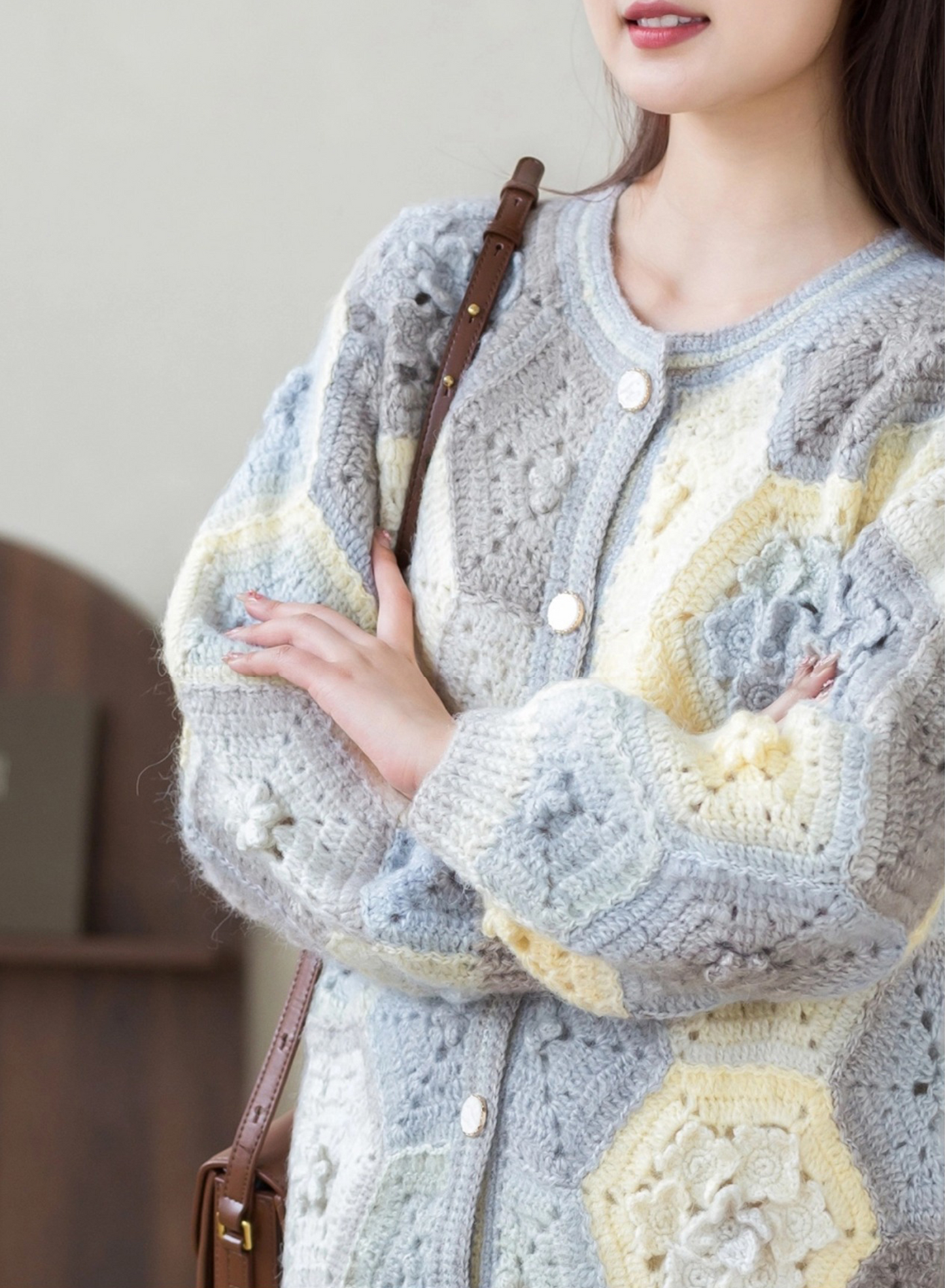 Dawn Blossom Cardigan Crochet Yarn Kit | Herbal Chronicle Series | Susan's Family