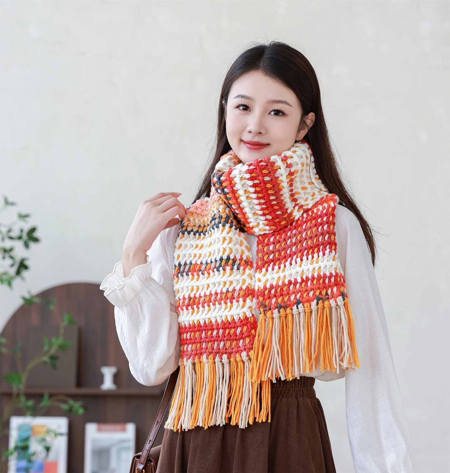 Plaid Scarf Crochet Yarn Kit | Susan's Family