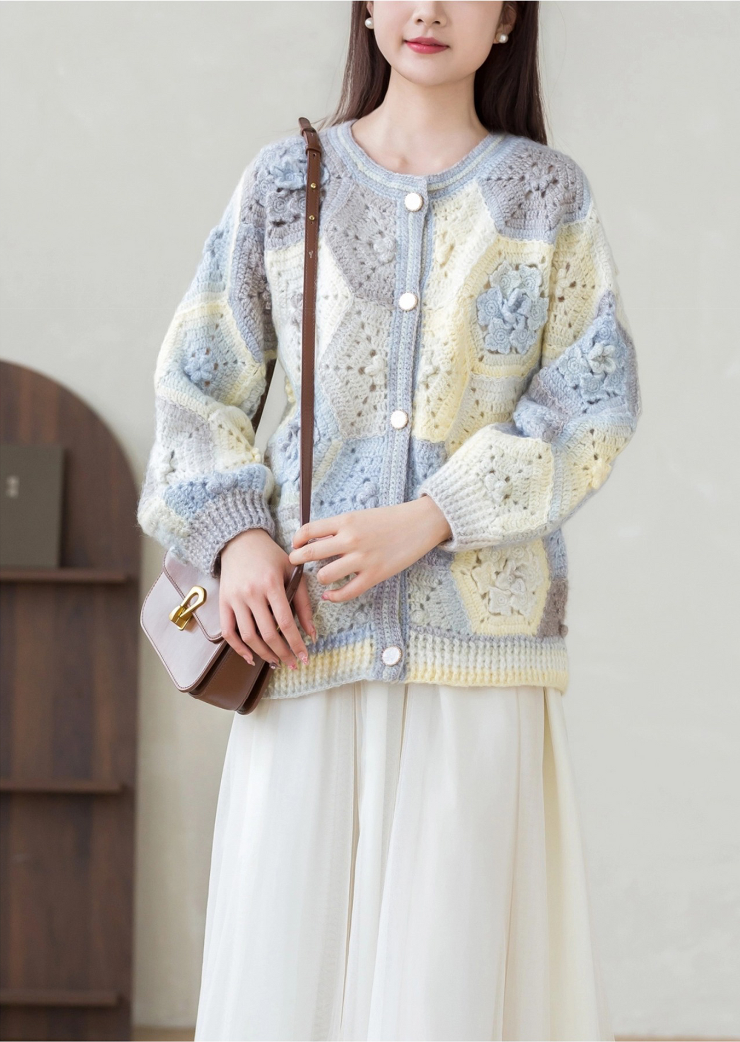 Dawn Blossom Cardigan Crochet Yarn Kit | Herbal Chronicle Series | Susan's Family