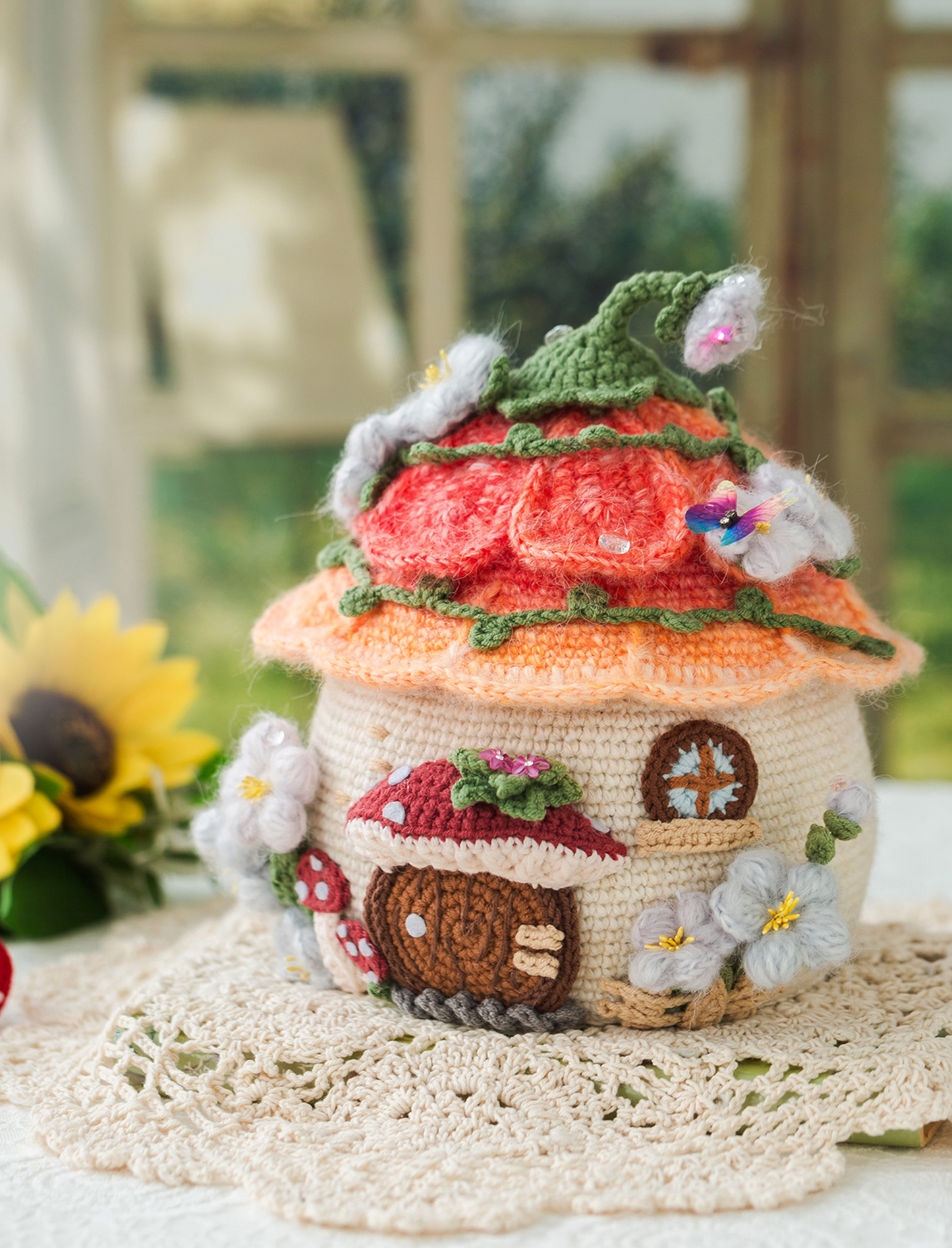 Fairy Tale Cottage Storage Box Crochet Yarn Kit | Forest Series | Susan's Family