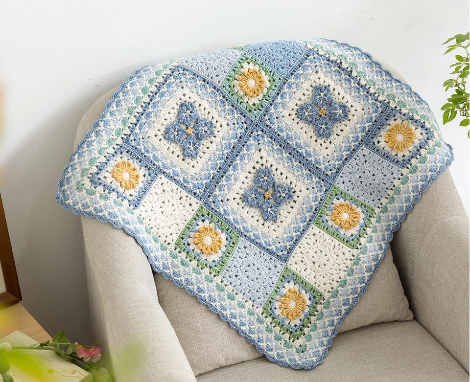 Square Patchwork Blanket Crochet Yarn Kit | Herbal Chronicle Series | Susan's Family