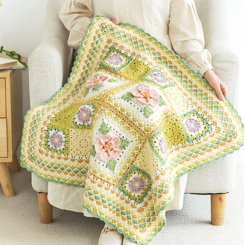 Square Patchwork Blanket Crochet Yarn Kit | Herbal Chronicle Series | Susan's Family