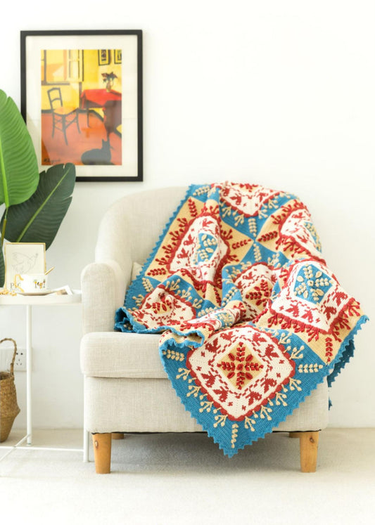 Relievo Intarsia Blanket Crochet Digital Pattern