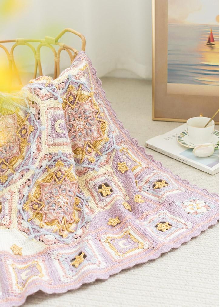 Dreamlike Star-Moon Blanket Crochet Yarn Kit | Susan's Family