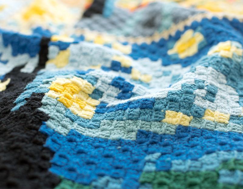 Mondrian Pixel Blanket Crochet Yarn Kit | Tribute to Art Series | Susan's Family