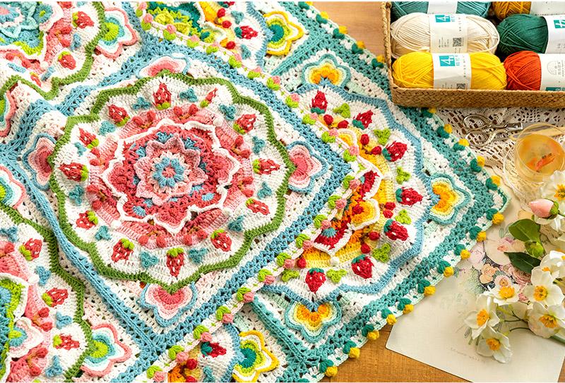 Fruit Floral Blanket Crochet Yarn Kit | Botanical Sensations Series | Susan's Family