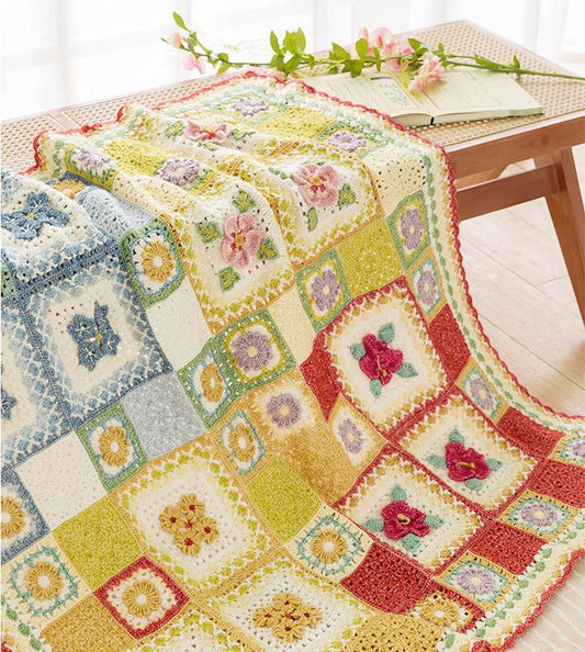 Square Patchwork Blanket Crochet Yarn Kit | Herbal Chronicle Series | Susan's Family