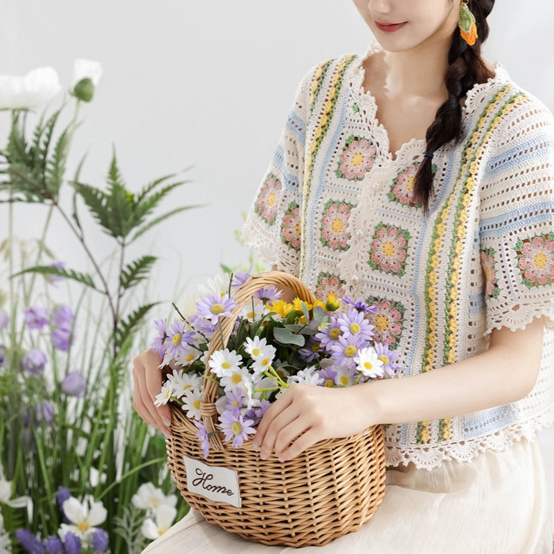 Spring Flower Cardigan Crochet Yarn Kit