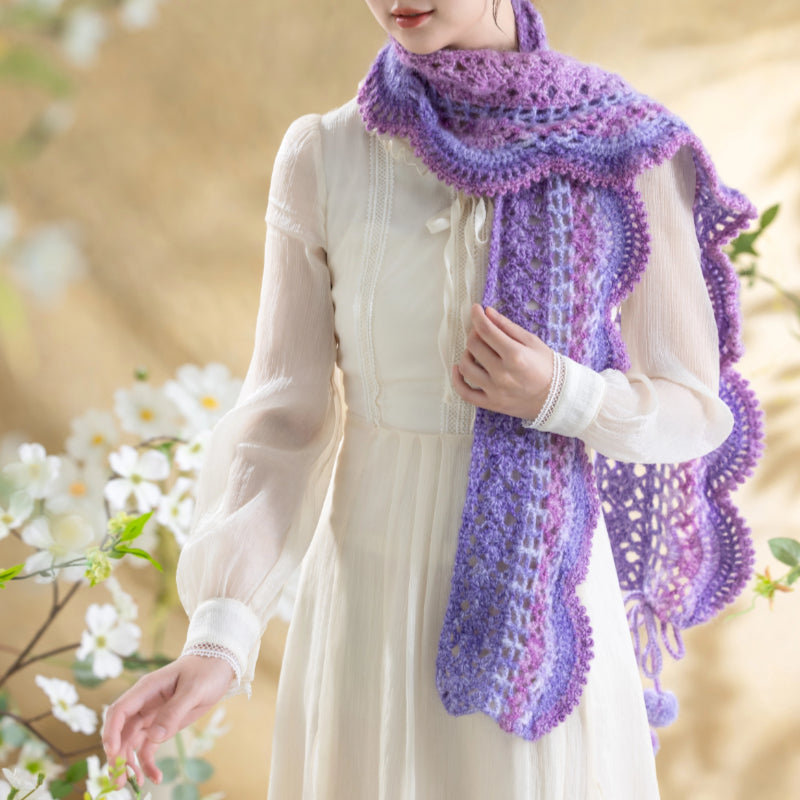 Heartfelt Floral Scarf Crochet Digital Pattern