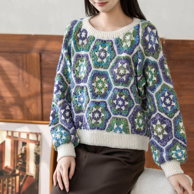 Starry Rain Pullover Crochet Yarn Kit | Retro Nostalgia Series | Susan's Family