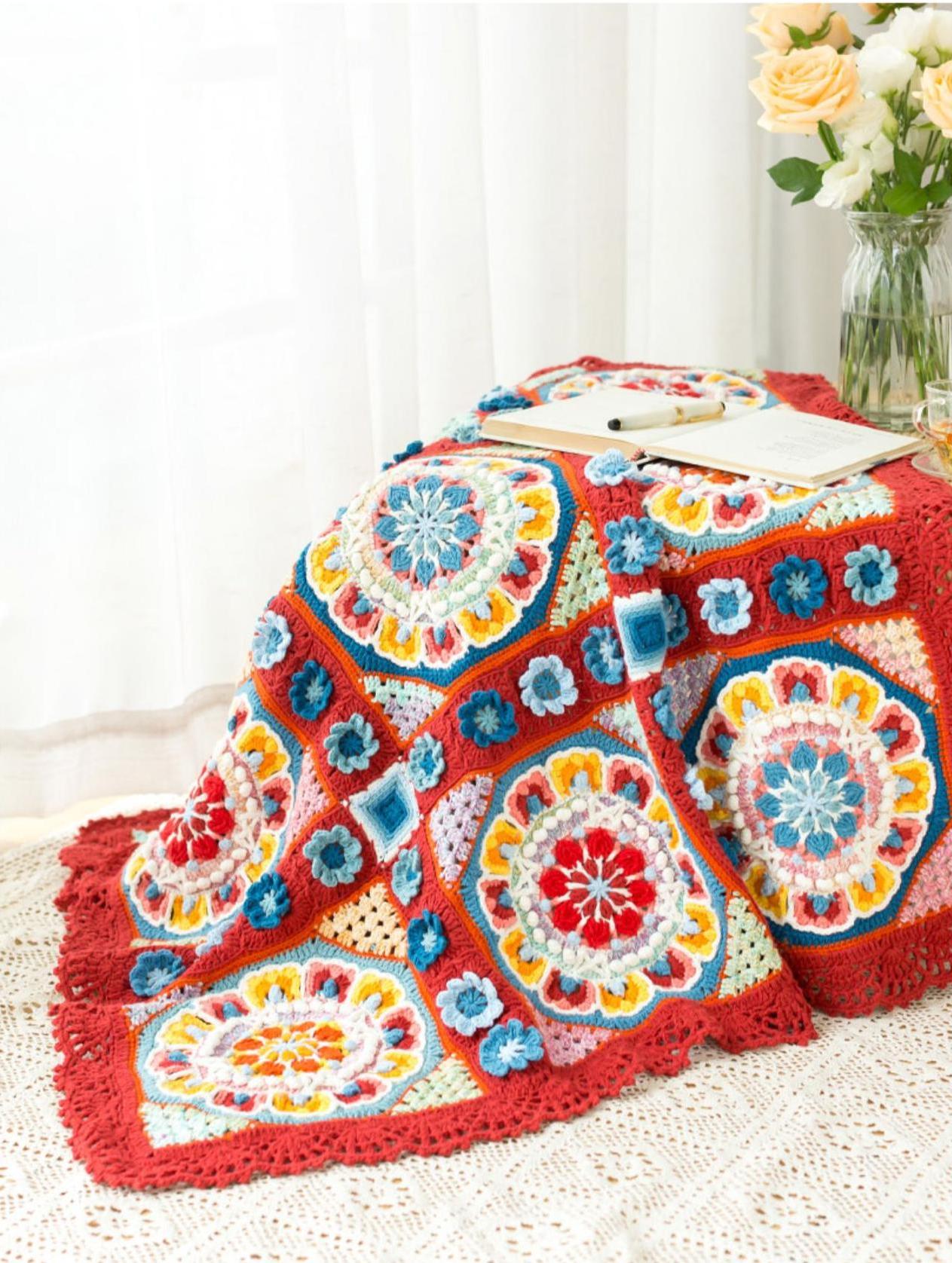 Dunhuang Lotus Caisson Blanket Yarn Kit | Chinese Aesthetics Series | Susan's Family