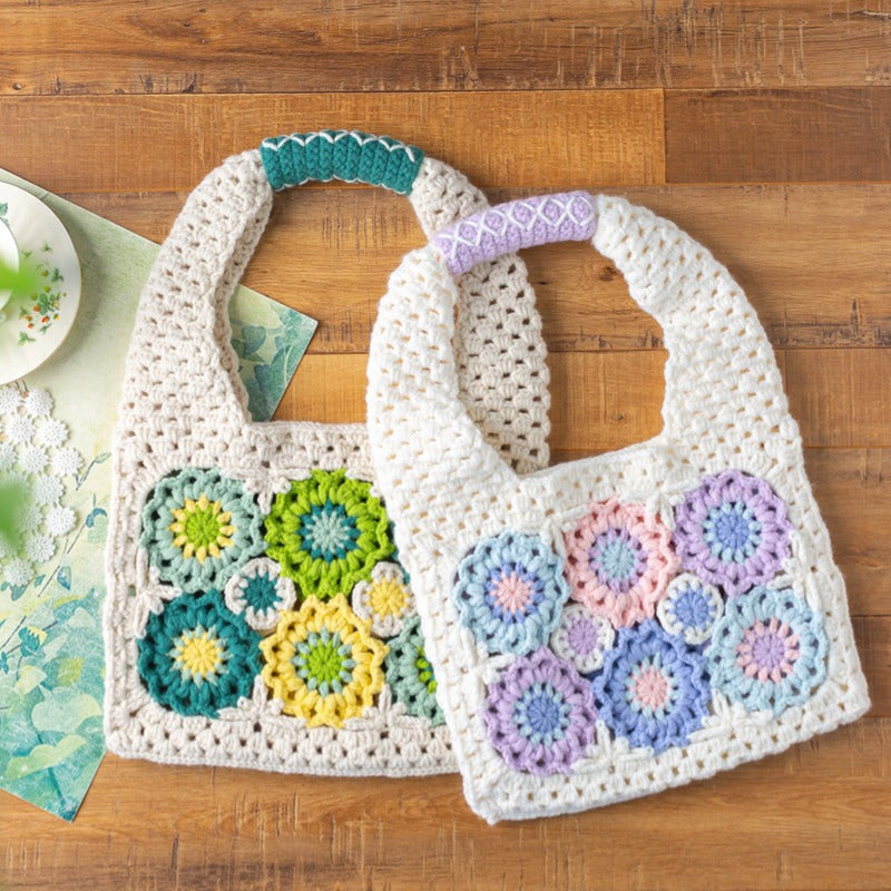 Spring Ripple Patchwork Bag Crochet Yarn Kit