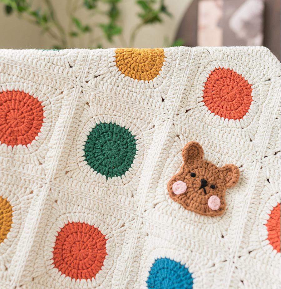 Polka Dot Bear Blanket Crochet Pattern