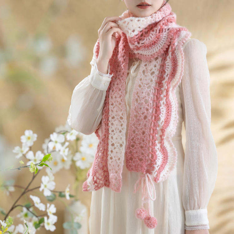 Heartfelt Floral Scarf Crochet Digital Pattern