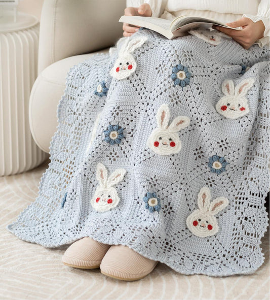 Bunny Patchwork Blanket Crochet Yarn Kit