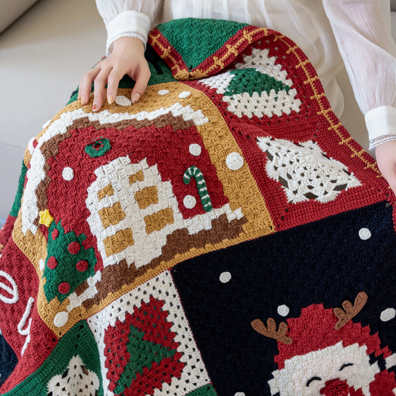 Christmas Snowy Night Blanket Crochet Yarn Kit | Susan's Family