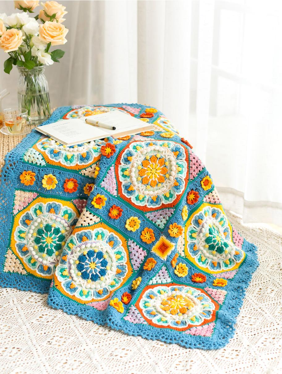 Dunhuang Lotus Caisson Blanket Yarn Kit | Chinese Aesthetics Series | Susan's Family