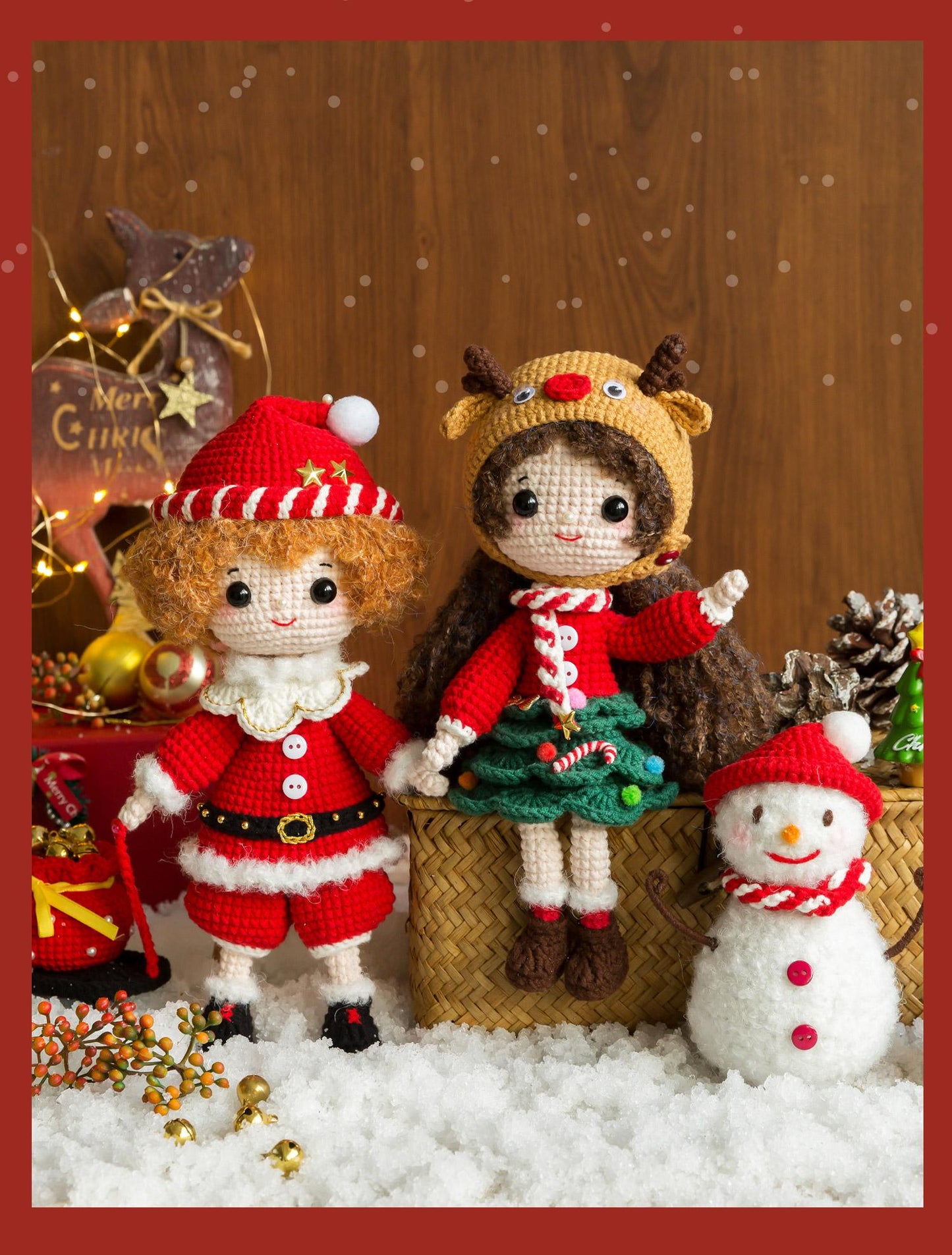 Christmas Dolls Set Crochet Yarn Kit | Susan's Family