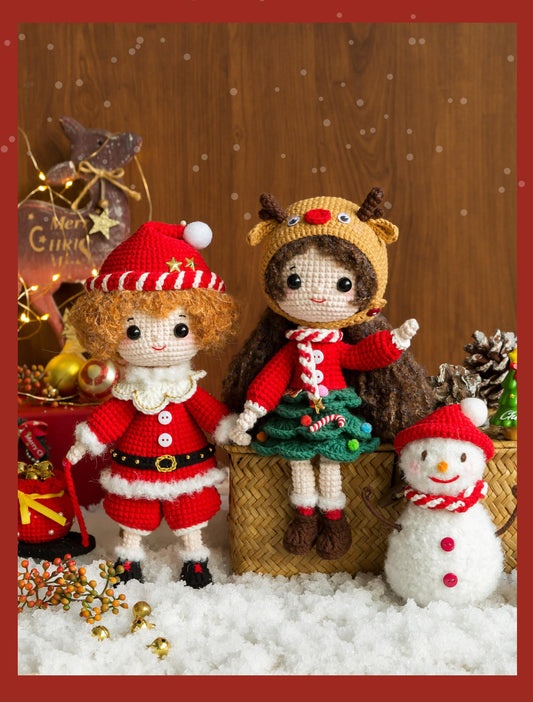 Christmas Dolls Set Crochet Yarn Kit | Susan's Family