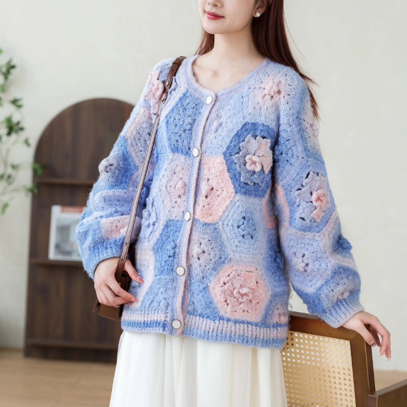 Dawn Blossom Cardigan Crochet Yarn Kit | Herbal Chronicle Series | Susan's Family