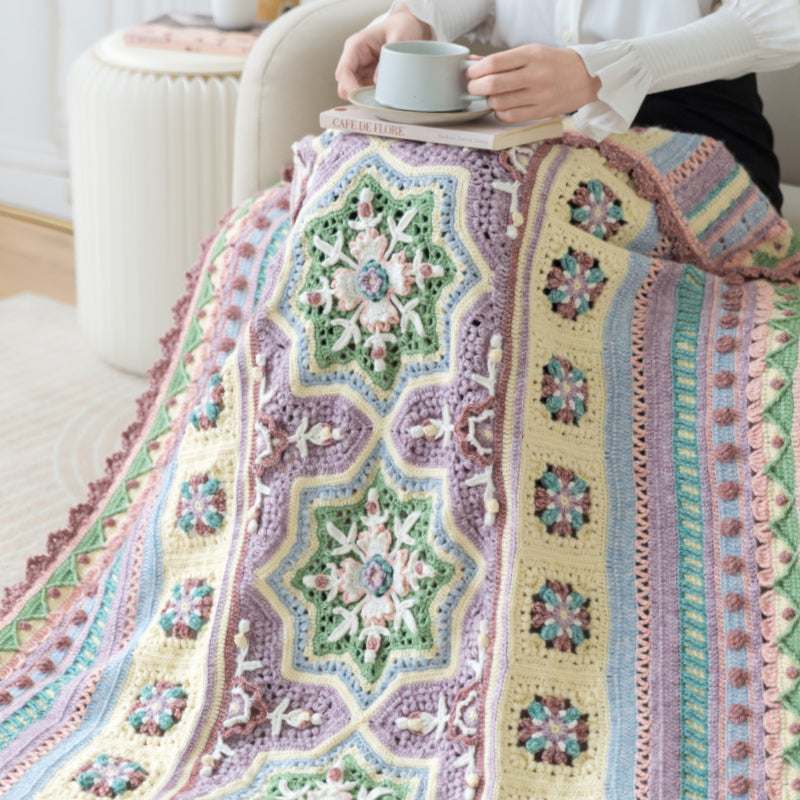 Jaipur Floral Blanket Crochet Digital Pattern