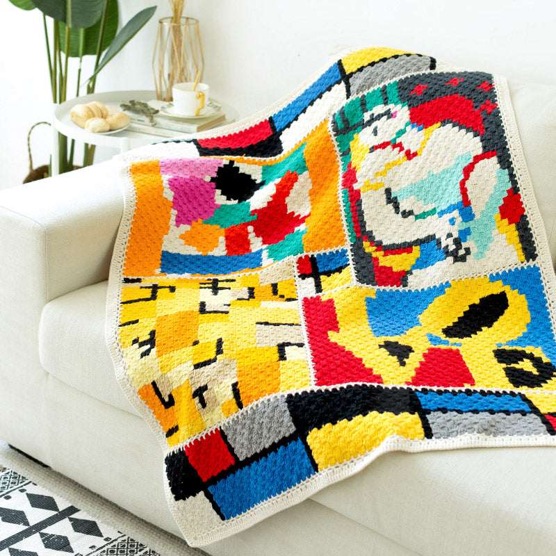 Mondrian Pixel Blanket Crochet Yarn Kit | Tribute to Art Series | Susan's Family