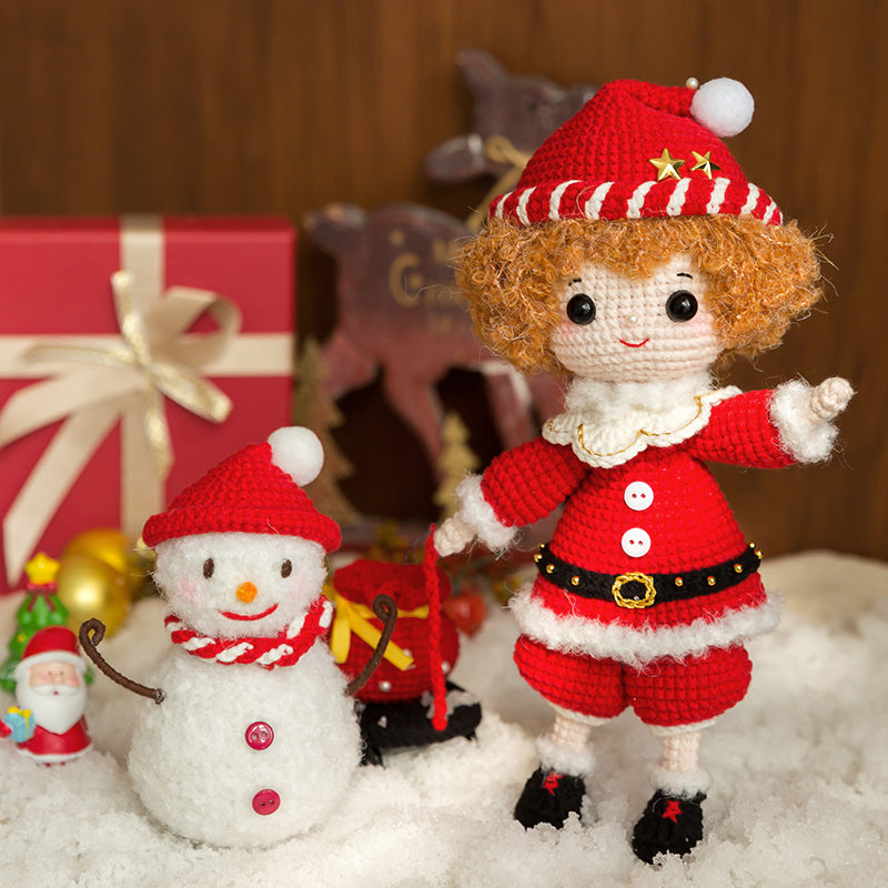 Christmas Dolls Set Crochet Yarn Kit | Susan's Family