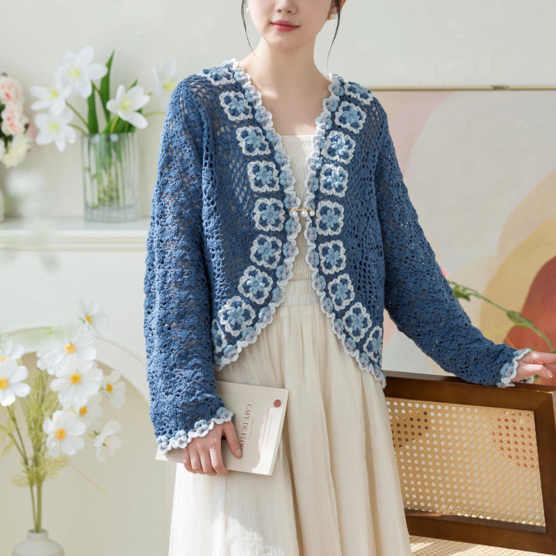 Elegant Crystal Cardigan Crochet Yarn Kit | Secret Garden Series | Susan's Family