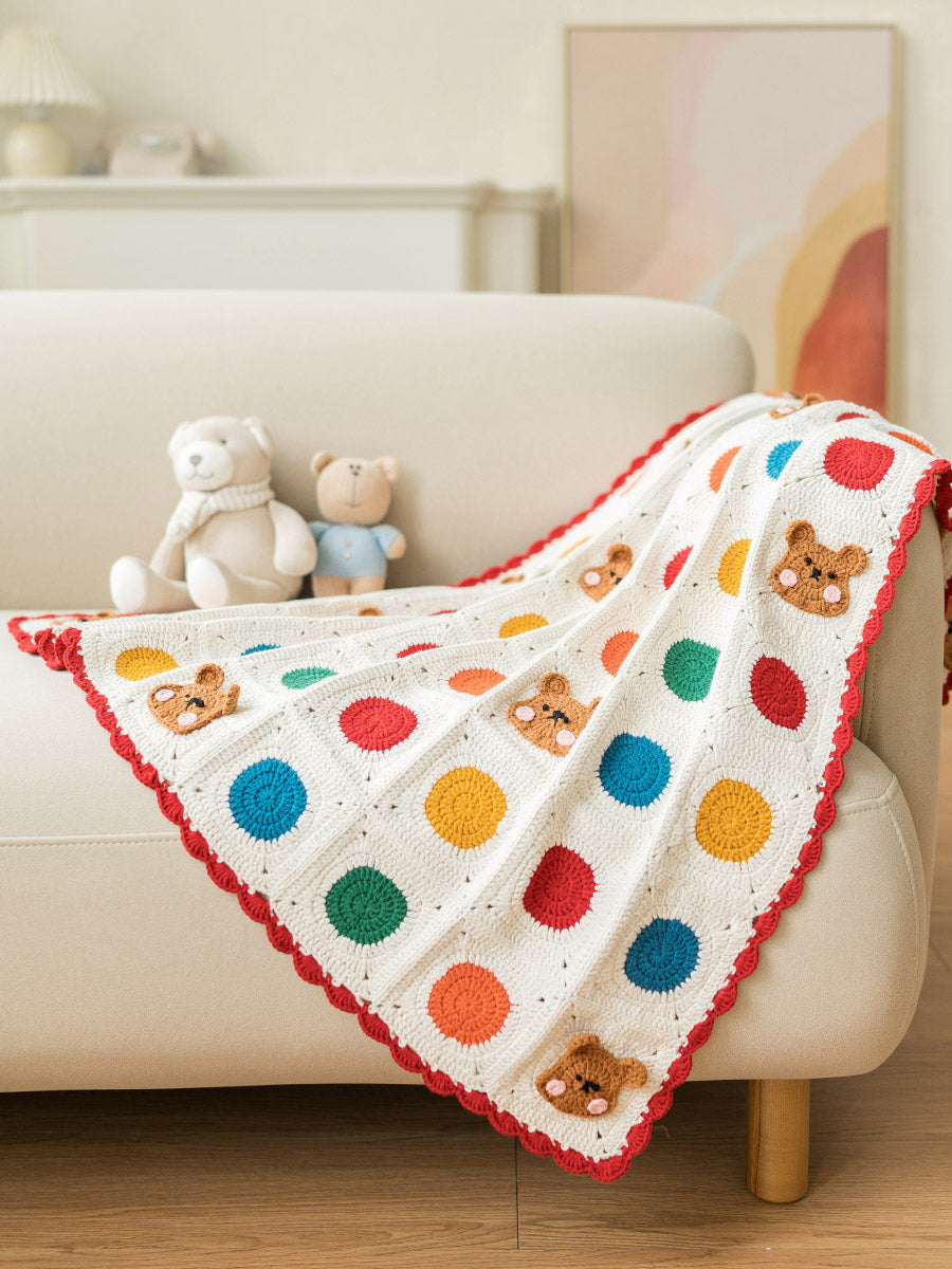 Polka Dot Bear Blanket Crochet Pattern