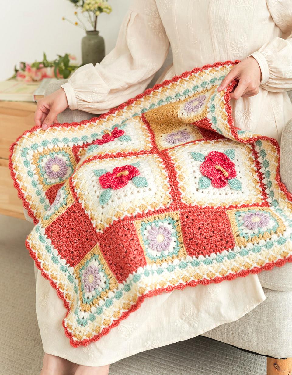 Square Patchwork Blanket Crochet Yarn Kit | Herbal Chronicle Series | Susan's Family