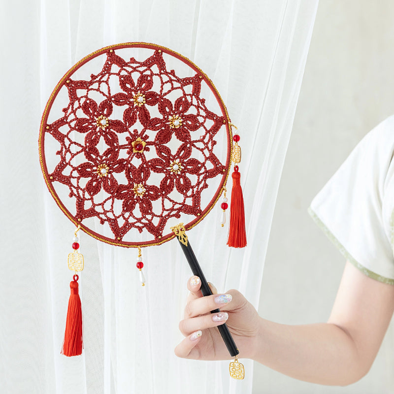 Lucky Chinese Fan Crochet Yarn Kit | Chinese Aesthetics Series | Susan's Family